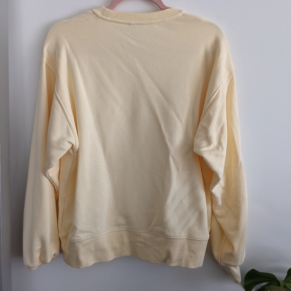 Aritzia Yellow Airy Fleece Boyfriend Crew Sweatshirt Size 1 - Picture 4 of 4